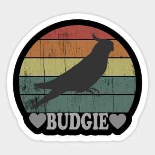 Retro Budgie Love Budgerigar Parakeet Vintage Sticker
